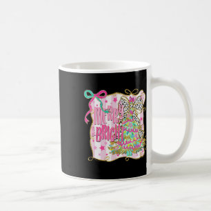 Merry And Bright Christmas Coquette Bow Xmas Tree Coffee Mug