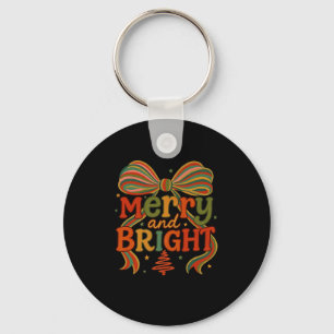 Merry And Bright Christmas Crew 2025 Funny Family  Key Ring