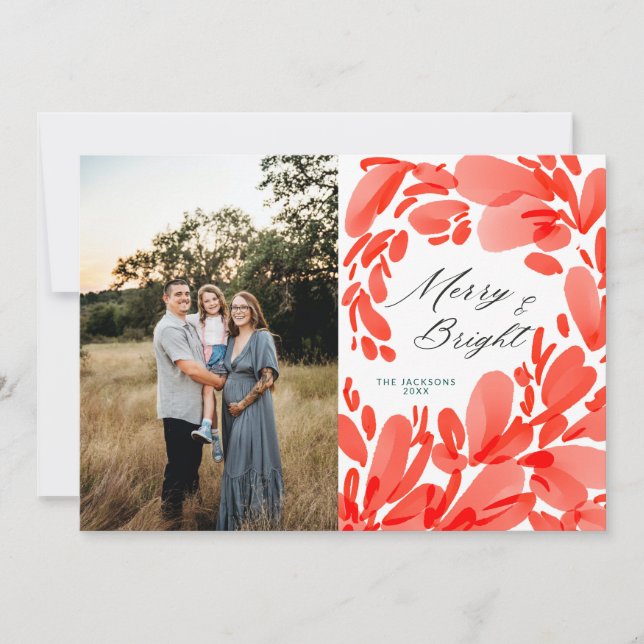 Merry and Bright Christmas Design Holiday Card (Front)