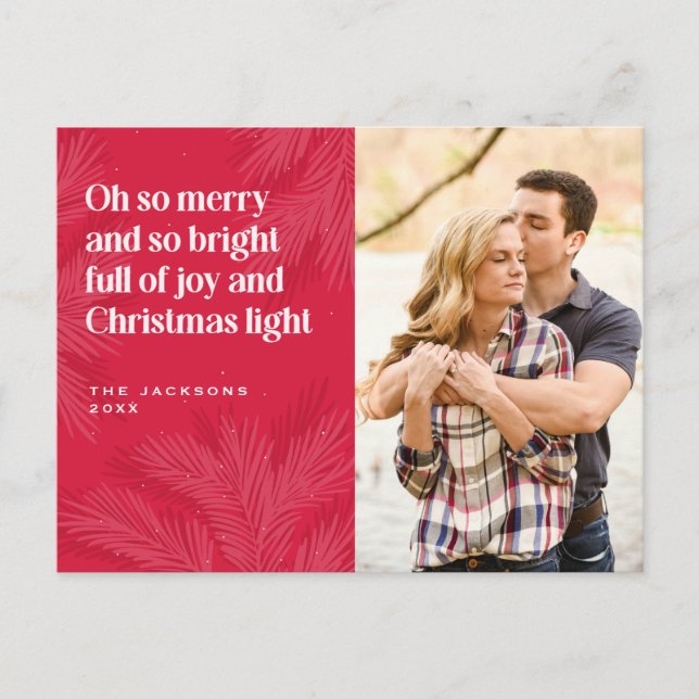Merry and Bright Christmas Design Holiday Postcard (Front)
