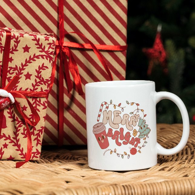 Merry and Bright: Christmas Drinking Coffee Mug (Creator Uploaded)
