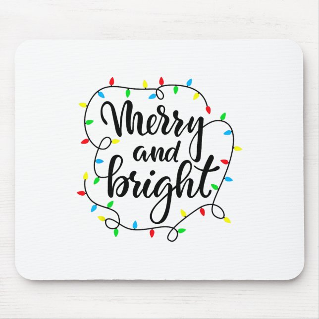 Merry And Bright Christmas Family Pyjamas Matching Mouse Pad (Front)