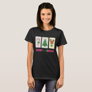 Merry and Bright Christmas Festive Holiday T-Shirt