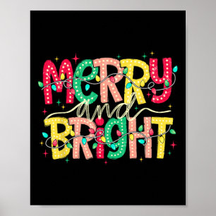 Merry And Bright Christmas Funny Pyjamas Family Xm Poster