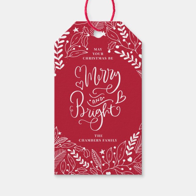 Merry And Bright Christmas  Gift Tags (Front)