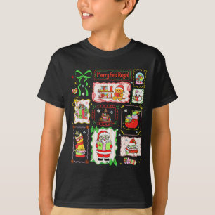 Merry And Bright Christmas Gingerbread Santa Book T-Shirt