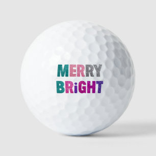 Merry and Bright Christmas Glitter Shirt Golf Balls