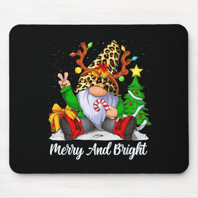 Merry And Bright Christmas Gnome Family Pajamas Ma Mouse Pad (Front)