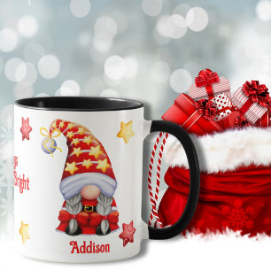 Merry And Bright Christmas Gnome Mug