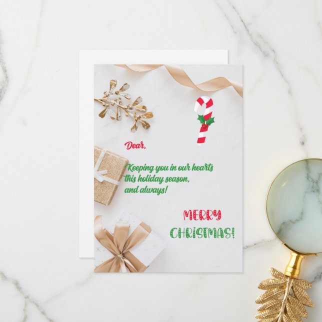 Merry and Bright Christmas Greeting Card (Front/Back In Situ)