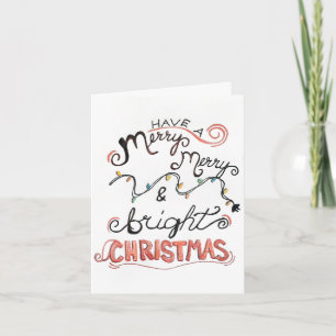 "Merry and Bright Christmas Greeting Graphic Art" Card