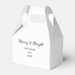 Merry and bright Christmas holiday add messageyear Favour Box