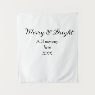 Merry and bright Christmas holiday add messageyear Tapestry