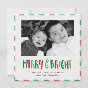 Merry and Bright Christmas Holiday Card