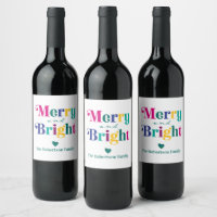 Merry and Bright Christmas Holiday Gift Bottle