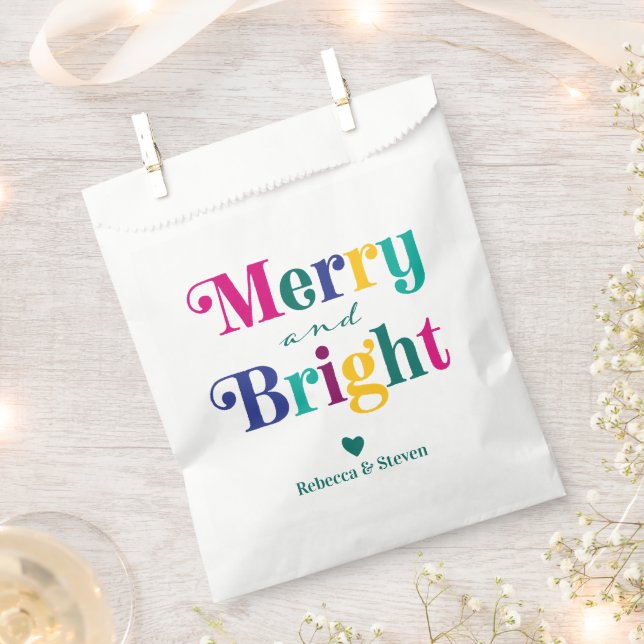 Merry and Bright Christmas Holiday Party Favour Bag (Clipped)