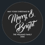 Merry and Bright Christmas Holiday Sticker<br><div class="desc">Personalise the custom text above. You can find additional coordinating items in our "Merry and Bright Christmas" collection.</div>