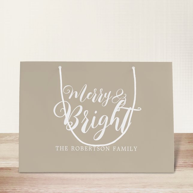 Merry and Bright Christmas Large Gift Bag (Creator Uploaded)
