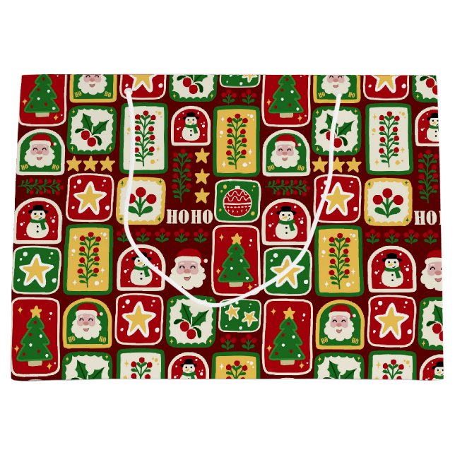 Merry and Bright Christmas  Large Gift Bag (Front)