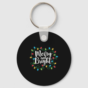 Merry And Bright Christmas Lights Family Matching  Key Ring
