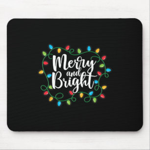 Merry And Bright Christmas Lights Family Matching Mouse Pad