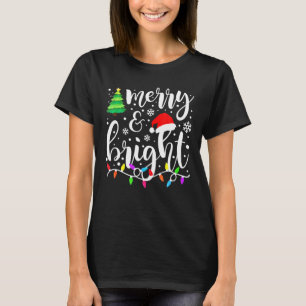 Merry And Bright Christmas Lights Funny Family T-Shirt