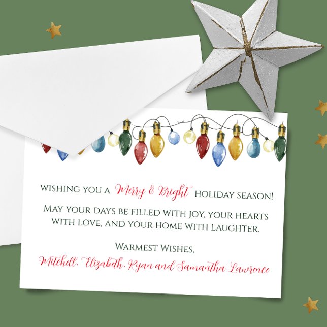 Merry and Bright Christmas Lights Holiday Card (Creator Uploaded)