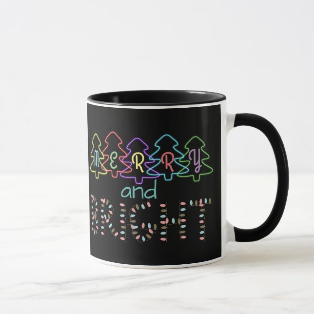 Merry and Bright Christmas Lights Mug (Right)