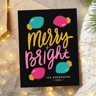 Merry and Bright Christmas Lights Non-Photo Holiday Postcard