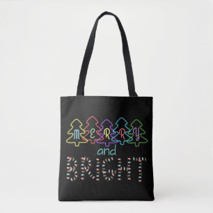 Merry and Bright Christmas Lights Tote Bag
