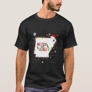 Merry And Bright Christmas Lights Xmas Arkansas St T-Shirt