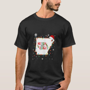 Merry And Bright Christmas Lights Xmas Arkansas St T-Shirt