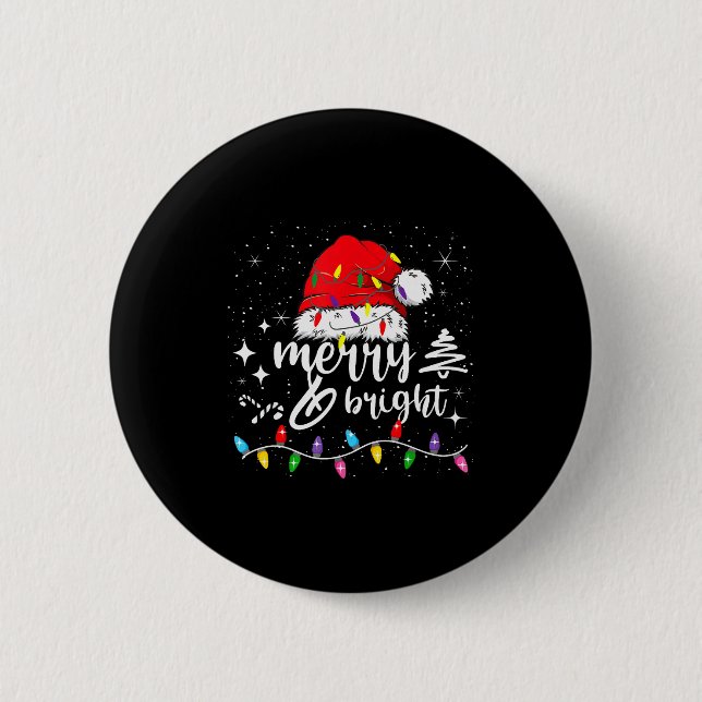 Merry And Bright Christmas Lights Xmas For Men Wom 6 Cm Round Badge (Front)