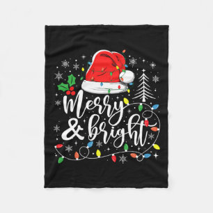 Merry And Bright Christmas Lights Xmas For Men Wom Fleece Blanket