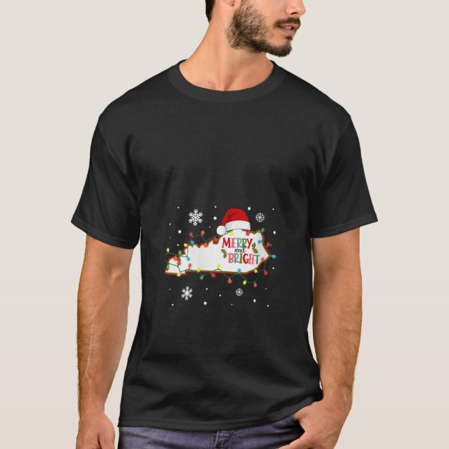 Merry And Bright Christmas Lights Xmas Kentucky St T-Shirt (Front)