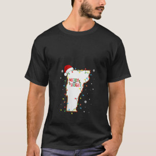 Merry And Bright Christmas Lights Xmas Vermont Sta T-Shirt
