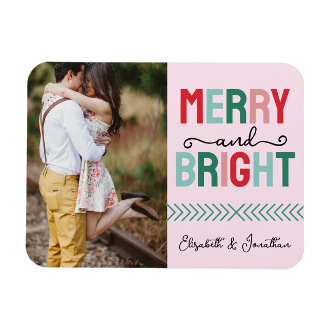 Merry and Bright Christmas Magnet (Horizontal)