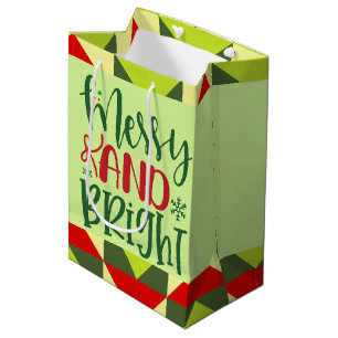 Merry and Bright Christmas  Medium Gift Bag