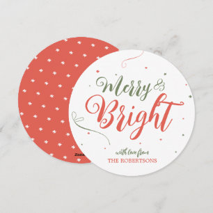 Merry and Bright Christmas Non Photo Holiday Card