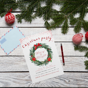 Merry and Bright Christmas Party Invitation