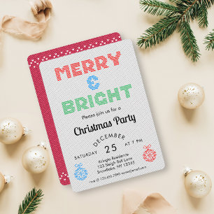 Merry and Bright Christmas Party Invitation