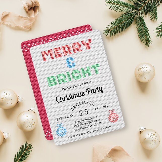 Merry and Bright Christmas Party Invitation (Creator Uploaded)