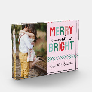 Merry and Bright Christmas Photo Block