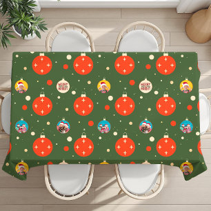 Merry and Bright Christmas Photo Tablecloth
