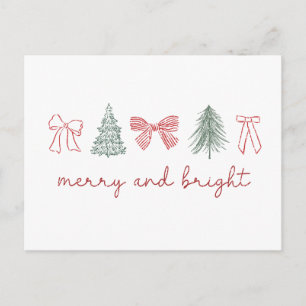 Merry and bright Christmas Postcard