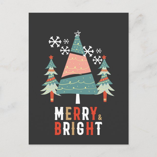 Merry and bright - Christmas Postcard (Front)