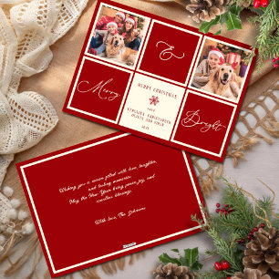 Merry And Bright Christmas Red 2 Photo Holiday Card