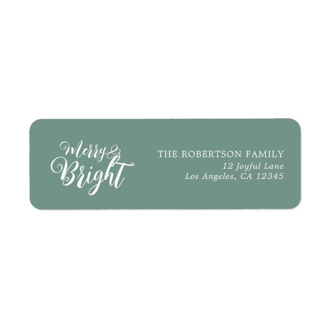 Merry and Bright Christmas Return Address Label (Front)