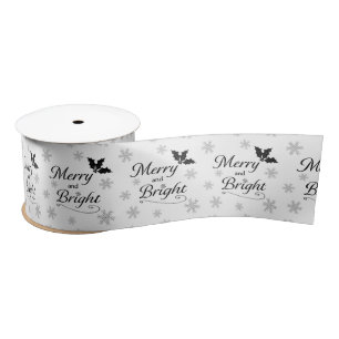 Merry and Bright Christmas Satin Ribbon