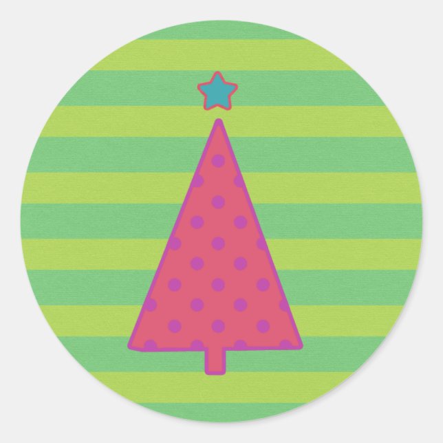 Merry and Bright, Christmas sticker for envelopes (Front)